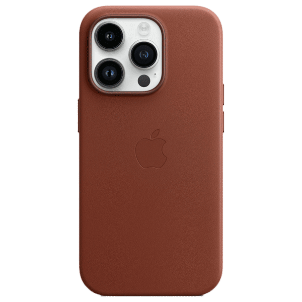 Apple Soft Leather Back Cover for Apple iPhone 14 Pro MagSafe Charging Support Umber